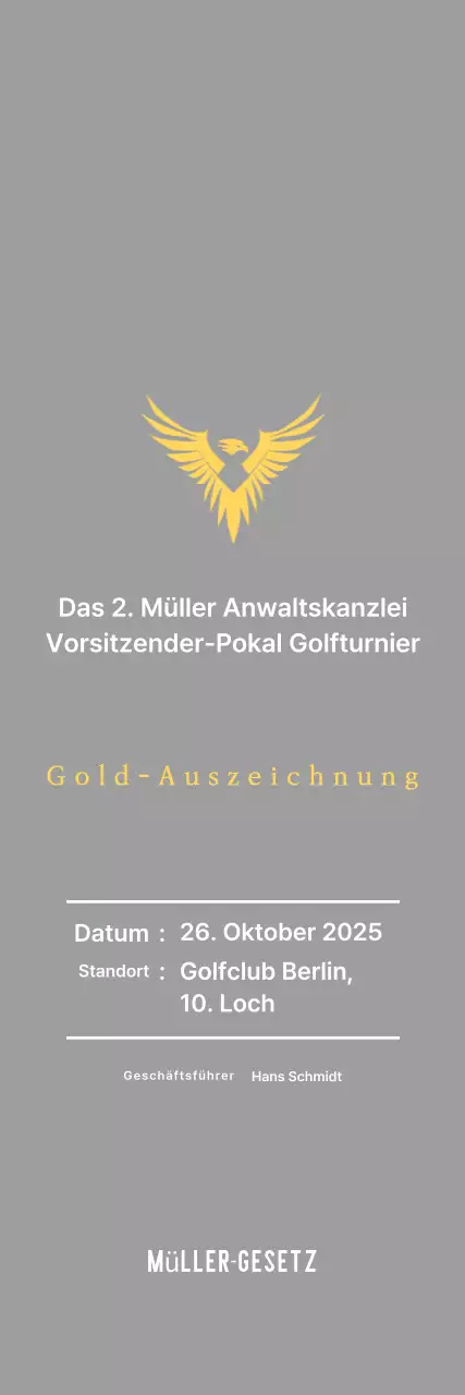 Hübsche Golfturnier-Plakette mit einem Adler