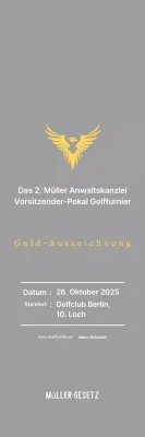 Hübsche Golfturnier-Plakette mit einem Adler