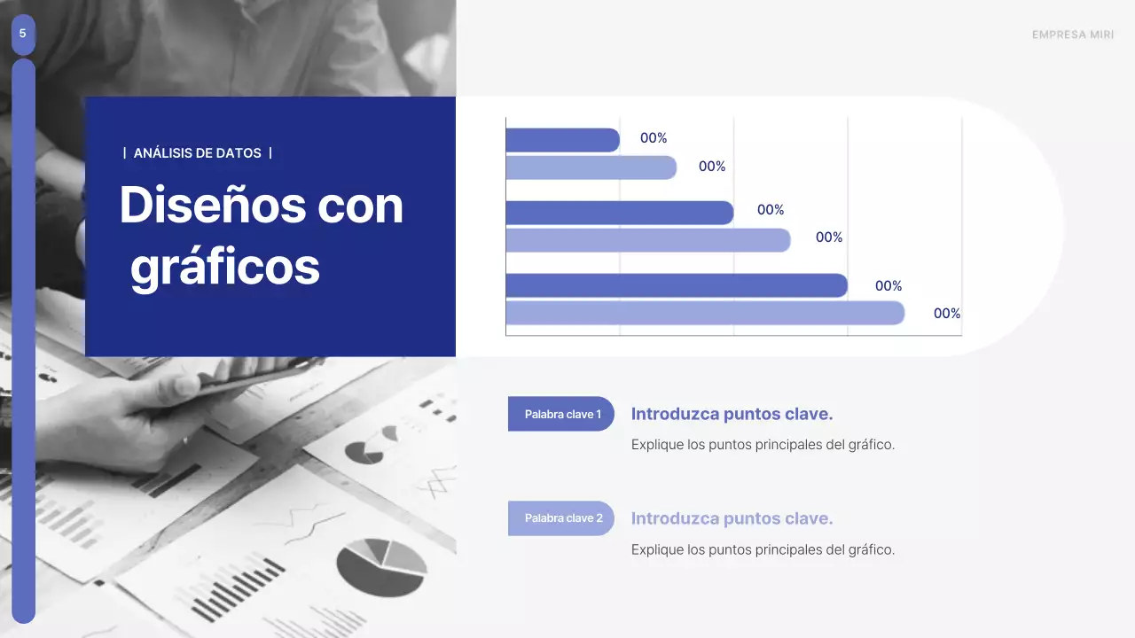 Un sencillo plan de empresa en azul y gris