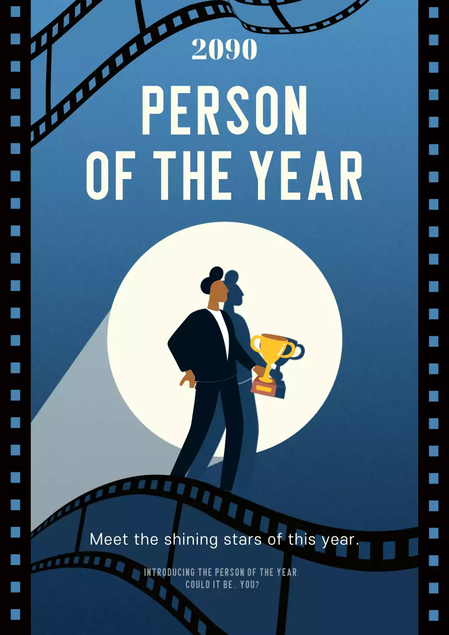 Poster thông báo giải thưởng Blue Modern