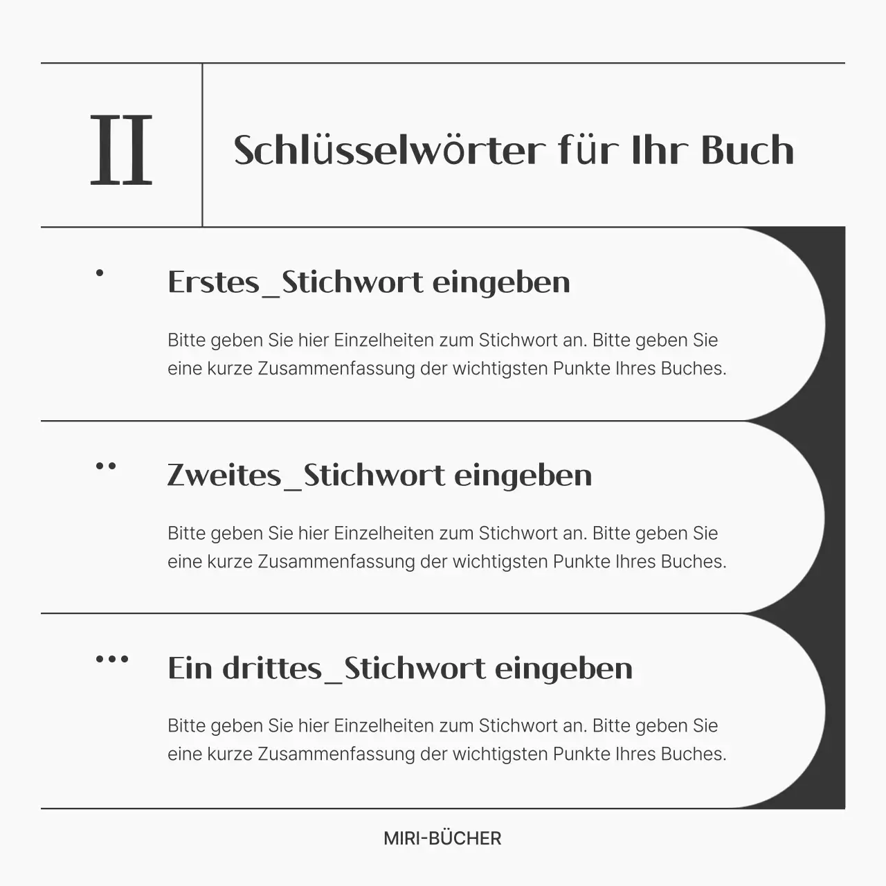 Eine einfache Buchzusammenfassung in schwarz-weiß