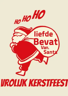 Rode Vintage Kerstkaart