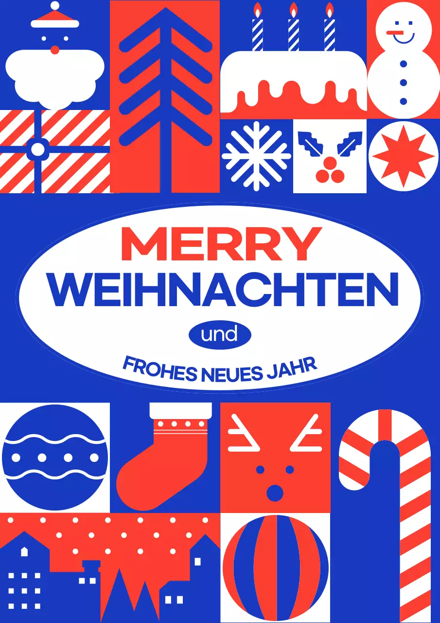 Blue Pop Weihnachtskarte