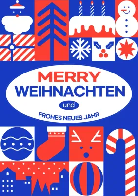 Blue Pop Weihnachtskarte
