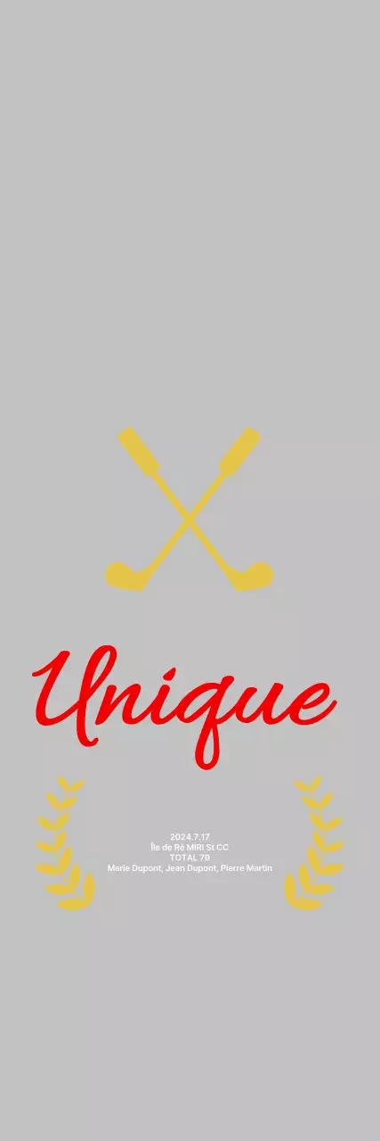 Plaque de golf simple grise