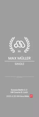 Hübsche Golftrophäe mit Lorbeerblatt und Firmenlogo