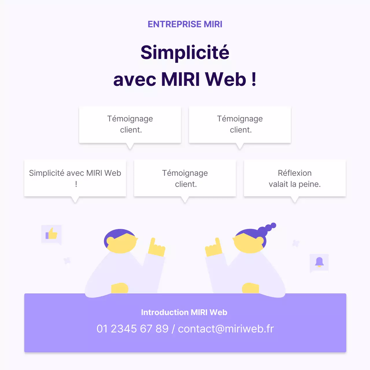 Une simple lettre de partenariat jaune et violette