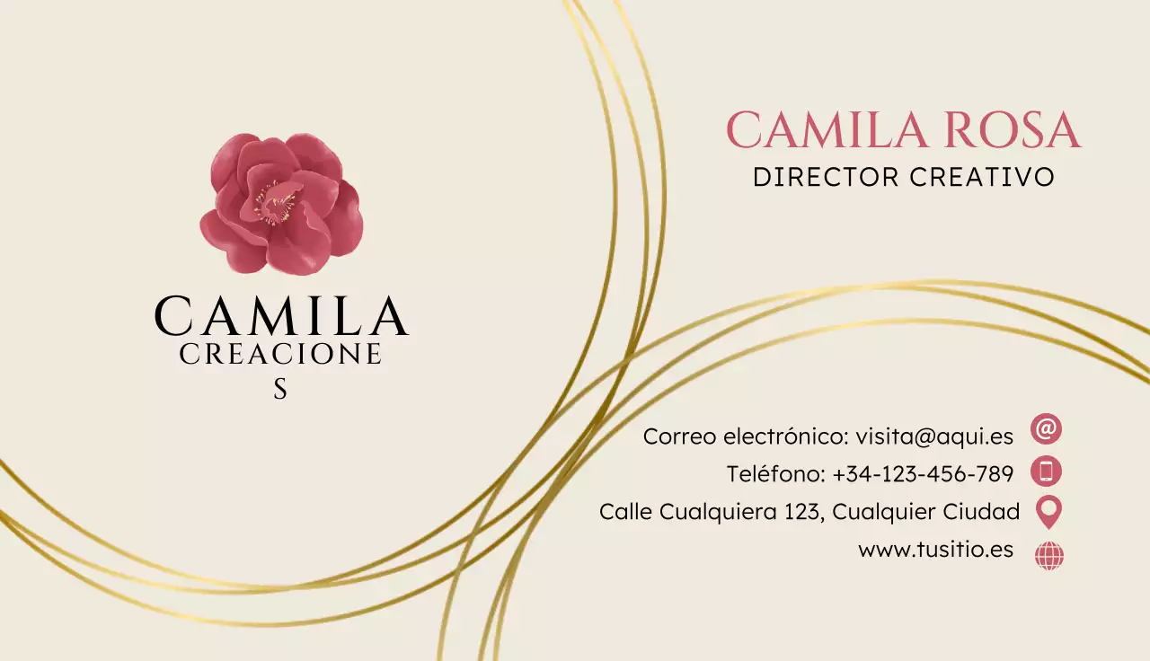 tarjeta de visita elegante beige