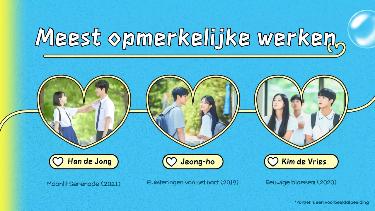 blauw trendy K-drama pitch deck