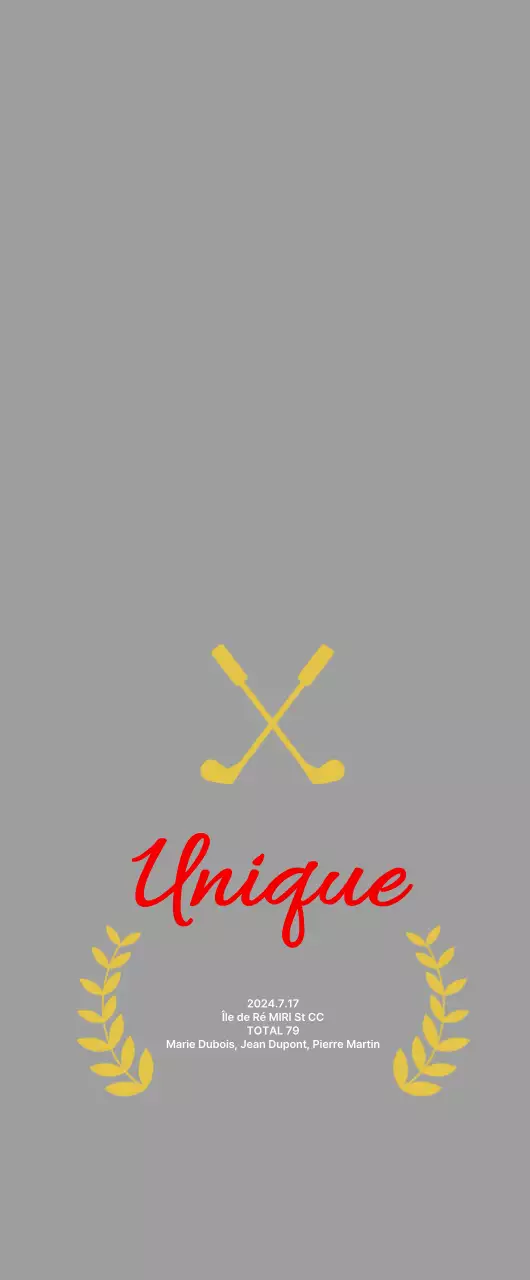 Plaque de golf simple