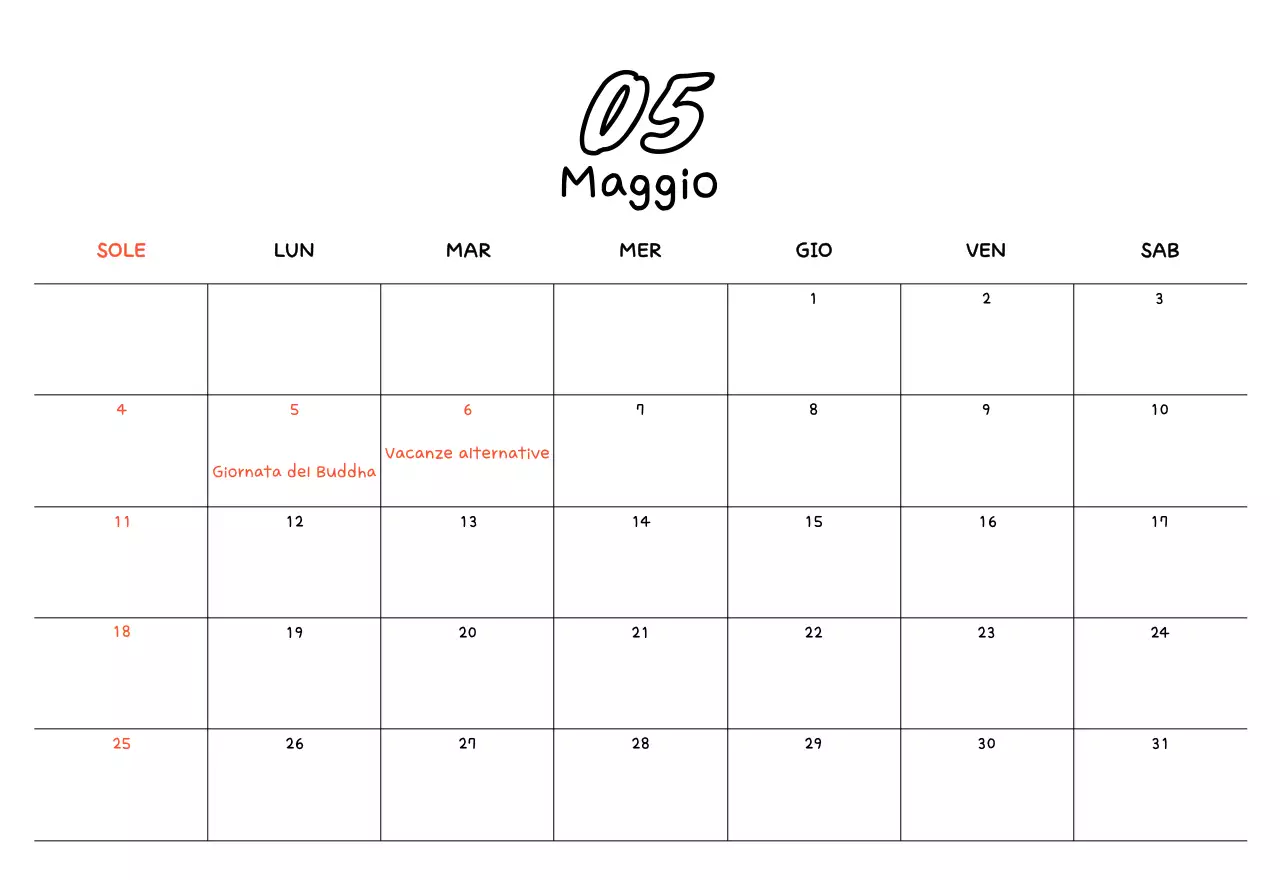 Calendario giallo di Capodanno