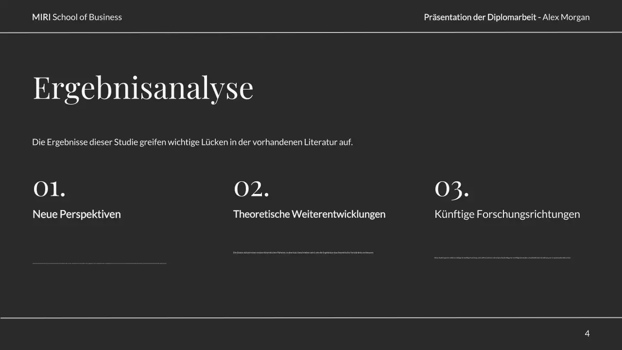 neutrale elegante Thesenpräsentation