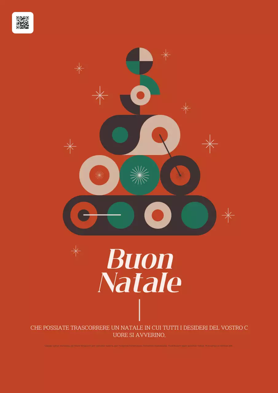 Biglietto di Natale arancione retrò