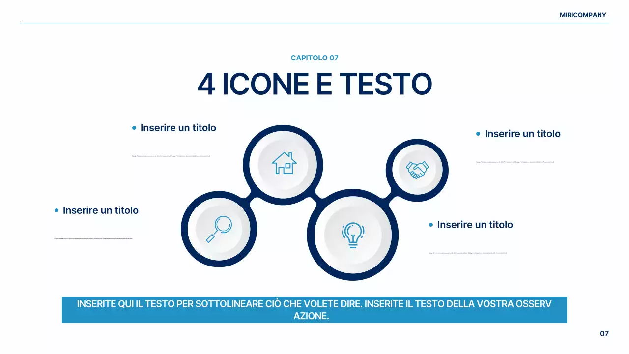 Un semplice piano aziendale globale in bianco e blu