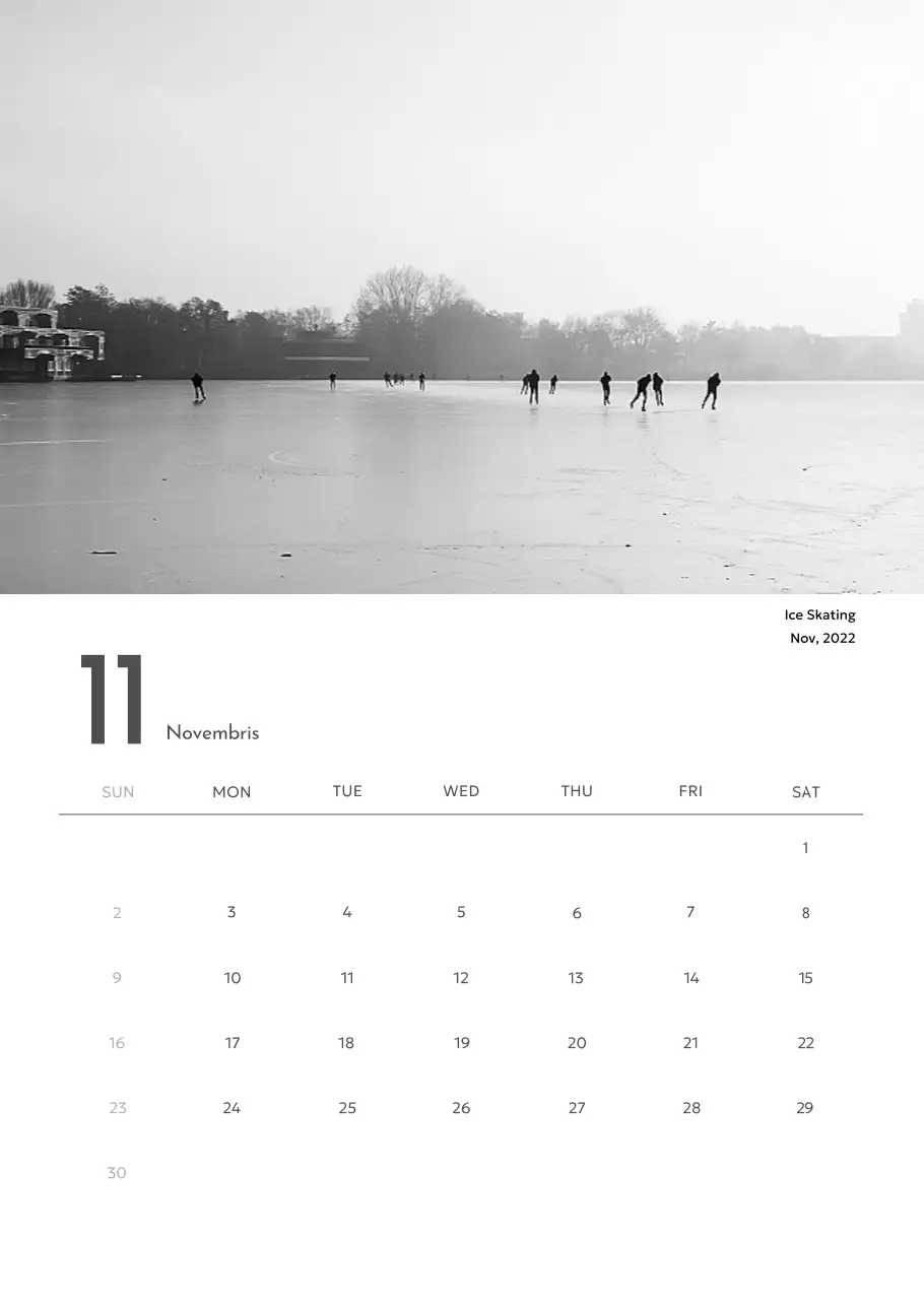 Kalender foto dengan nuansa perkotaan yang bersih