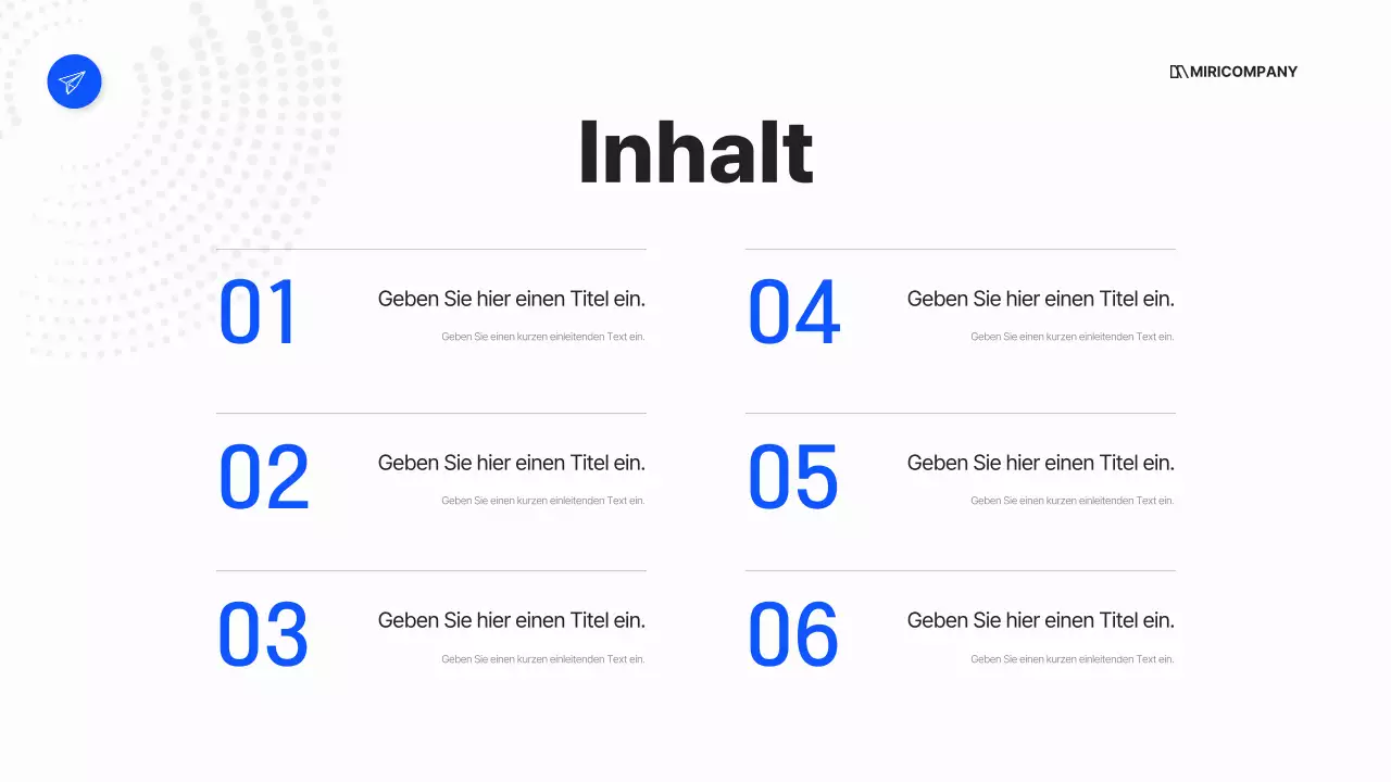 Ein einfacher Geschäftsplan in Weiß und Blau