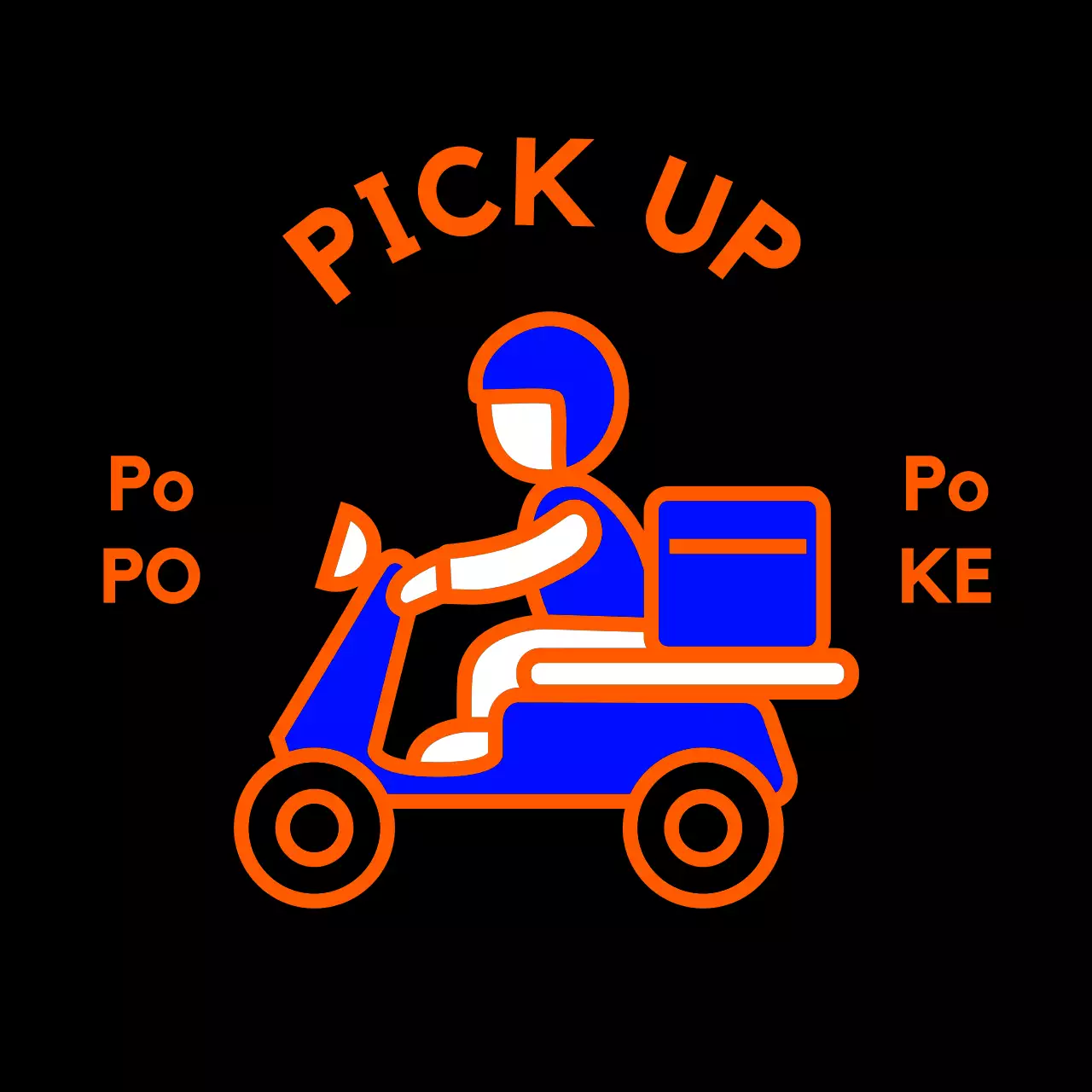 주황 심플 테이크아웃 배달 입간판