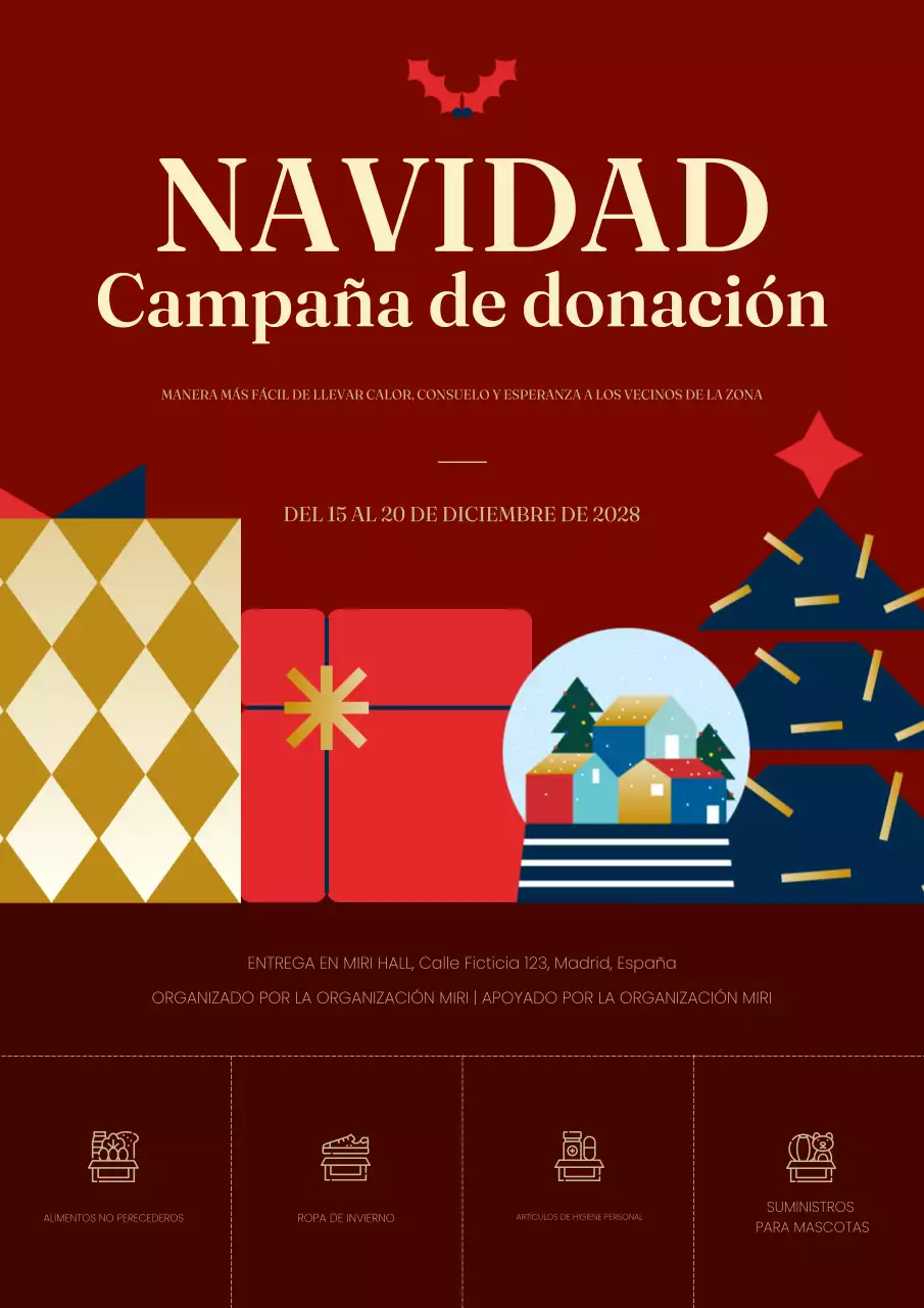 anuncio navideño tradicional rojo