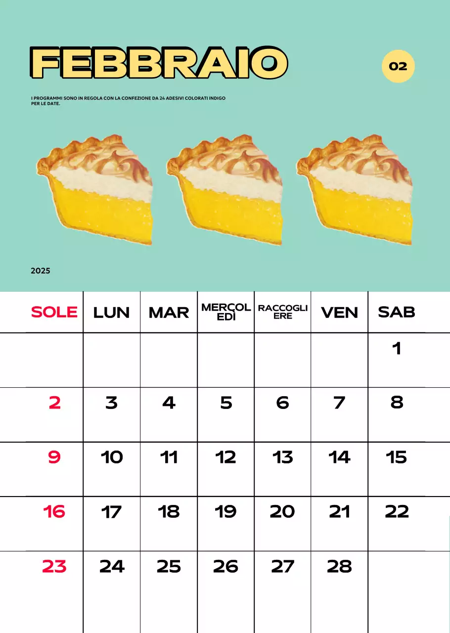 Calendari colorati con una varietà di illustrazioni retrò