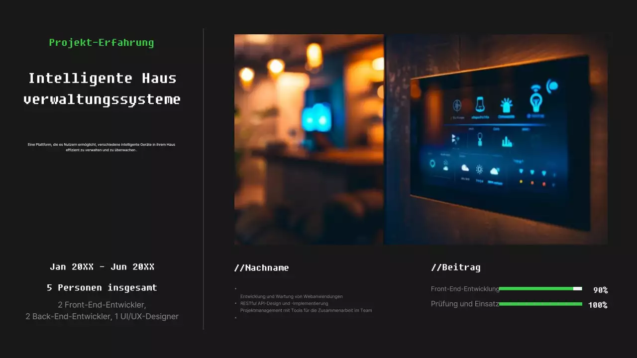 Schwarzes modernes Software-Portfolio