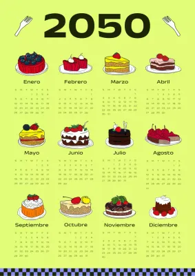 Un calendario gastronómico kitsch en negro y neón