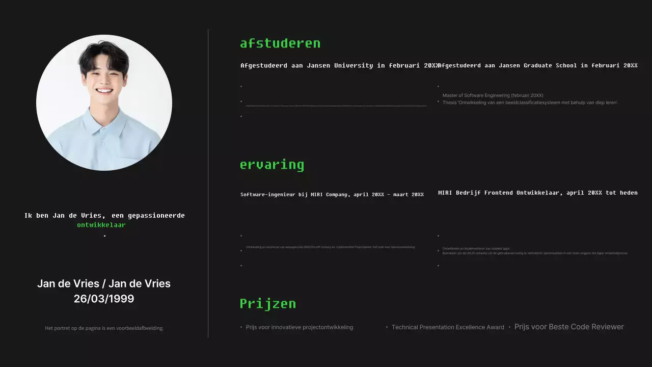 Zwarte moderne softwareportfolio