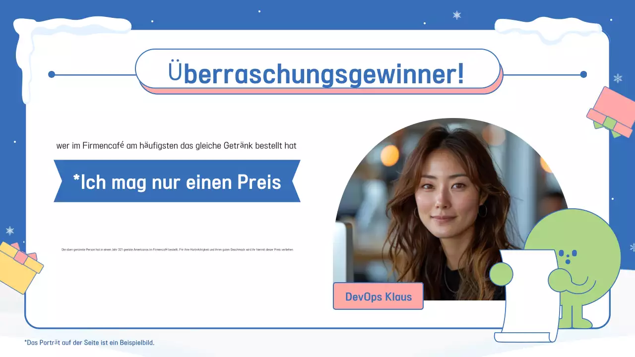 Eine blau-rosa Veranstaltungsankündigung zum Jahresende