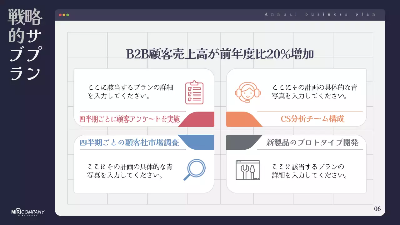 ネイビー モダン ビジネス 企画書 プレゼンテーション