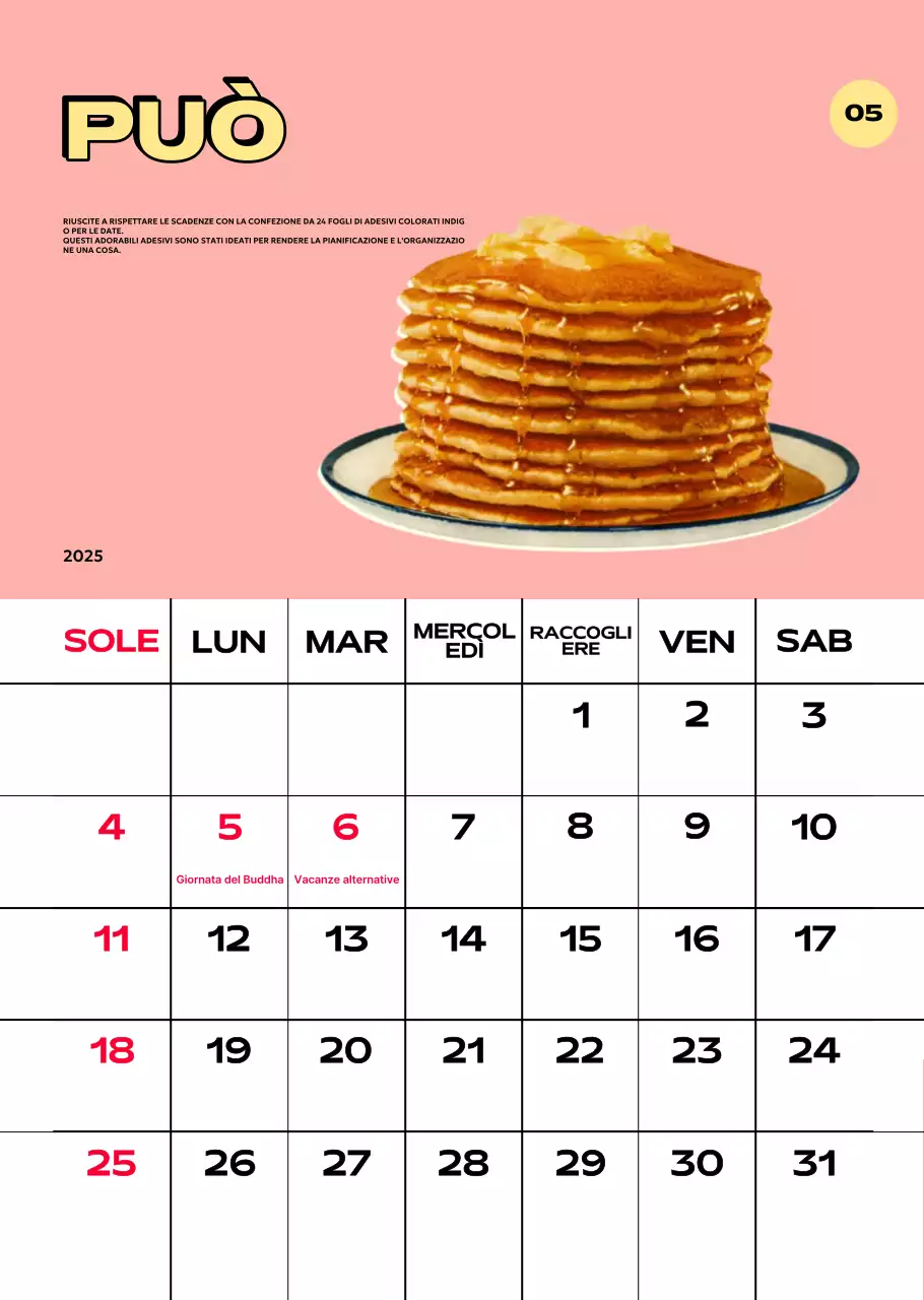 Calendari colorati con una varietà di illustrazioni retrò