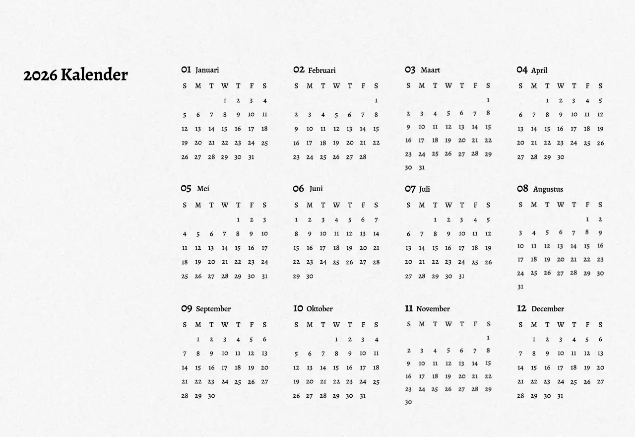 Vintage fotokalender met fotolijstjes