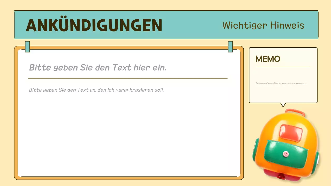 orange-grüner Pop-Klassen-Agenda-Planer
