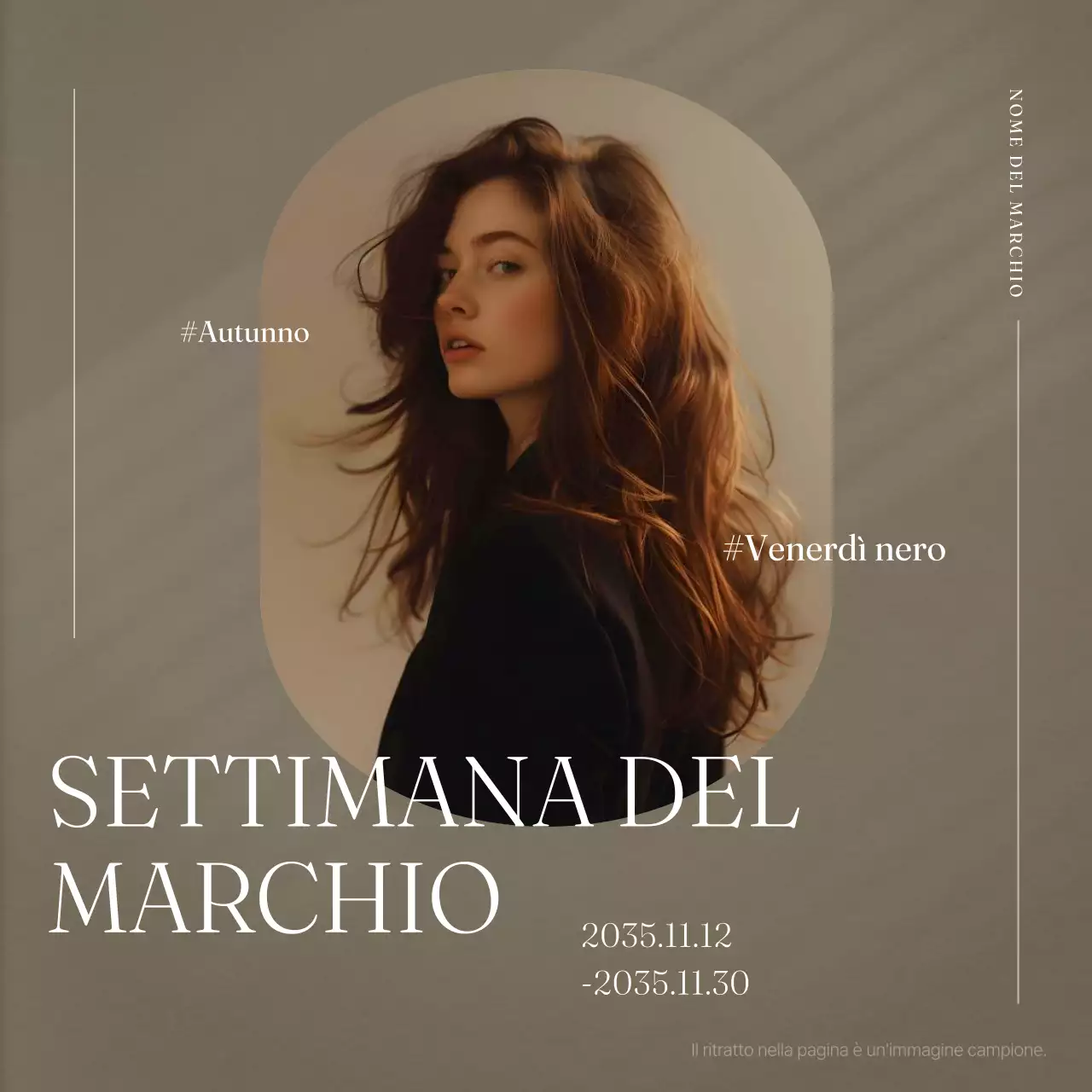 Promuovere un marchio autunnale moderno in marrone