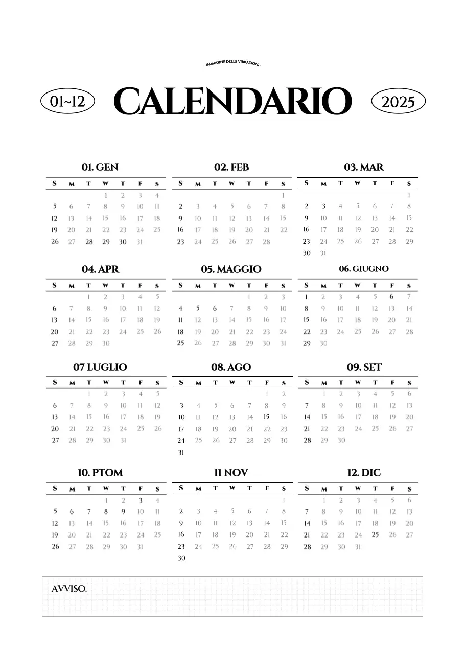 Calendario da parete in stile semplice con concetto di fotografia di viaggio emozionale in bianco e nero