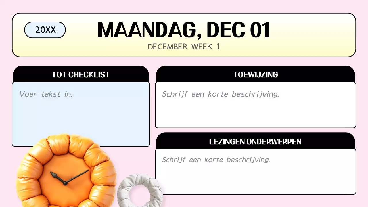 roze trendy klassenagenda planner