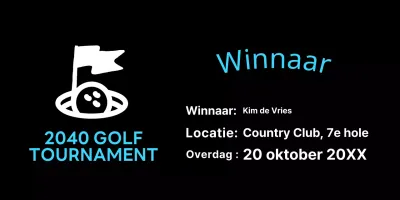 Lichtblauwe eenvoudige golftoernooilijst