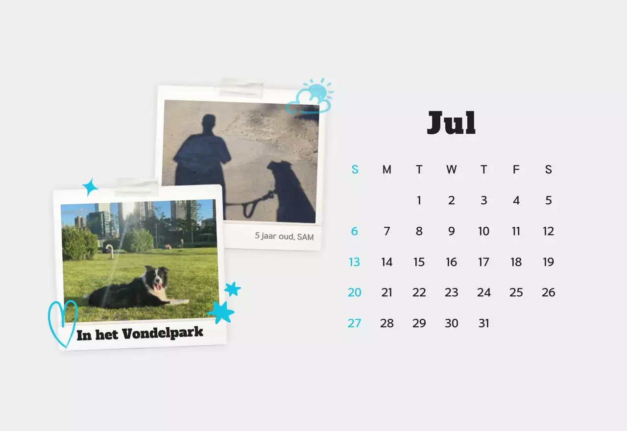 Witte schone fotokalender voor huisdieren