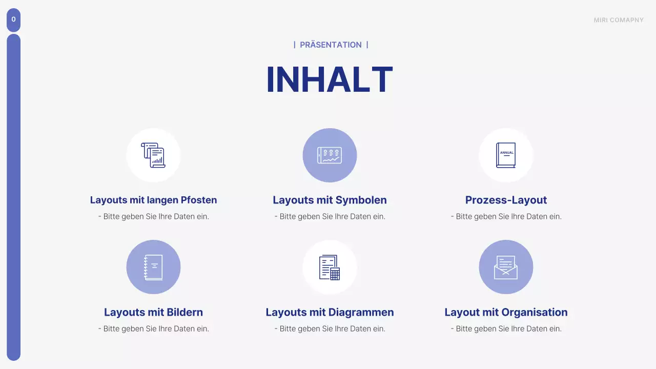 Ein einfacher Geschäftsplan in Blau und Grau