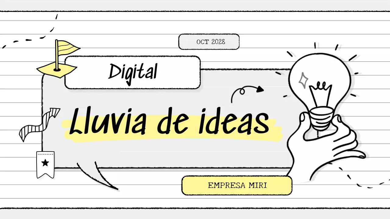 guía amarilla moderna de brainstorming