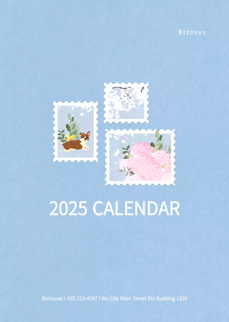Calendário de Ano Novo com um toque caloroso e ilustrado