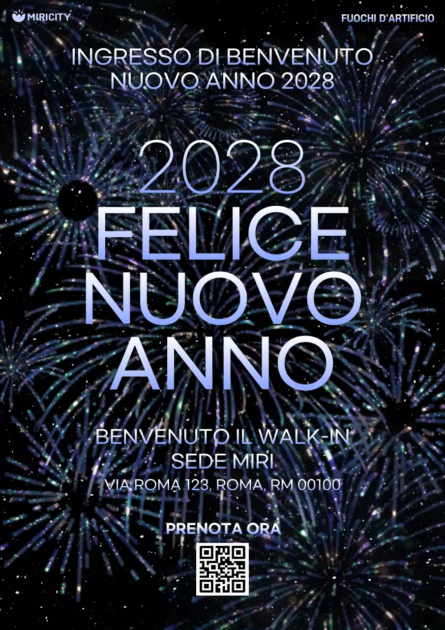 invito a capodanno nero e moderno