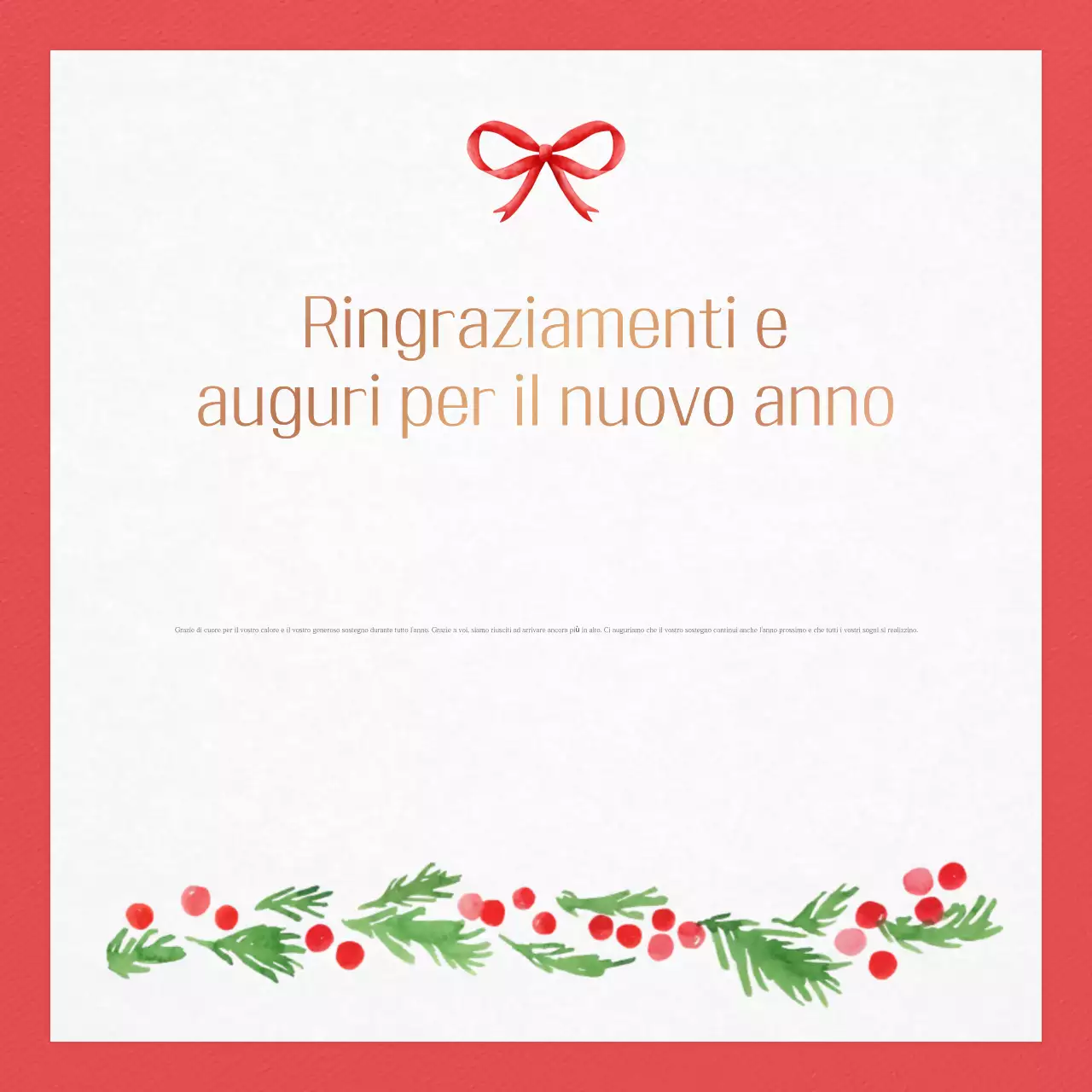 Biglietto d'auguri rosso per le vacanze