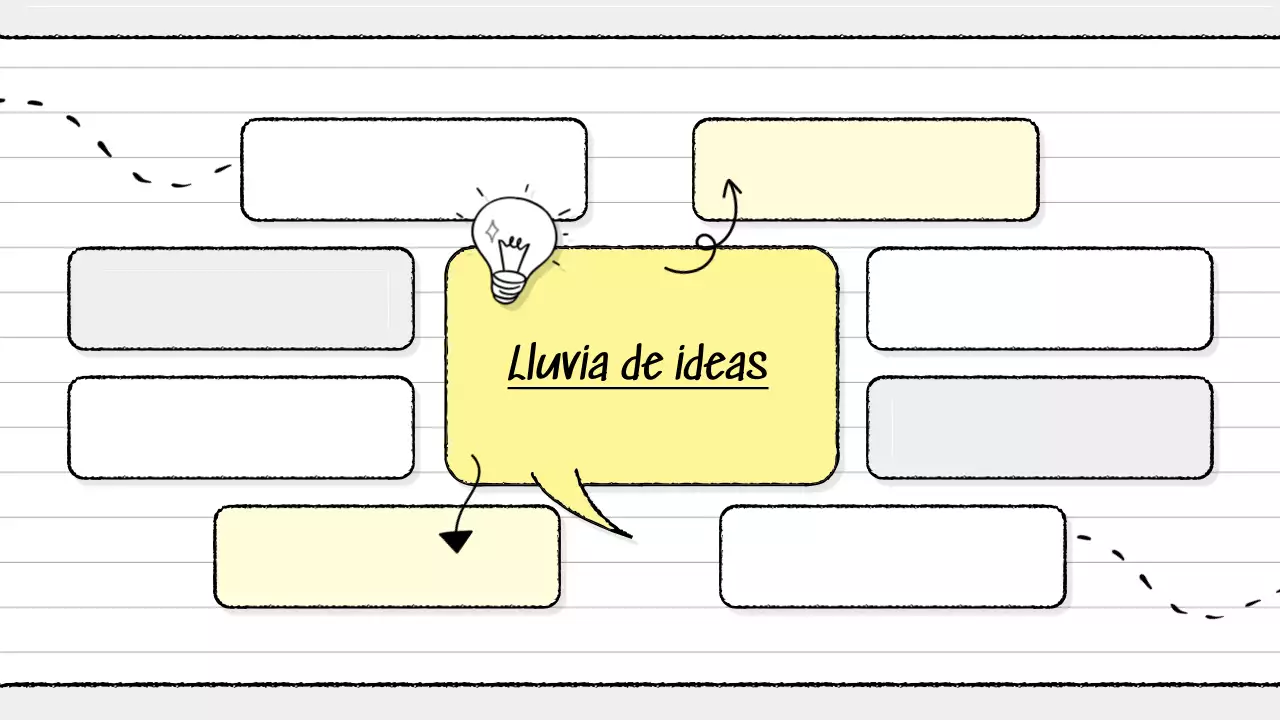guía amarilla moderna de brainstorming
