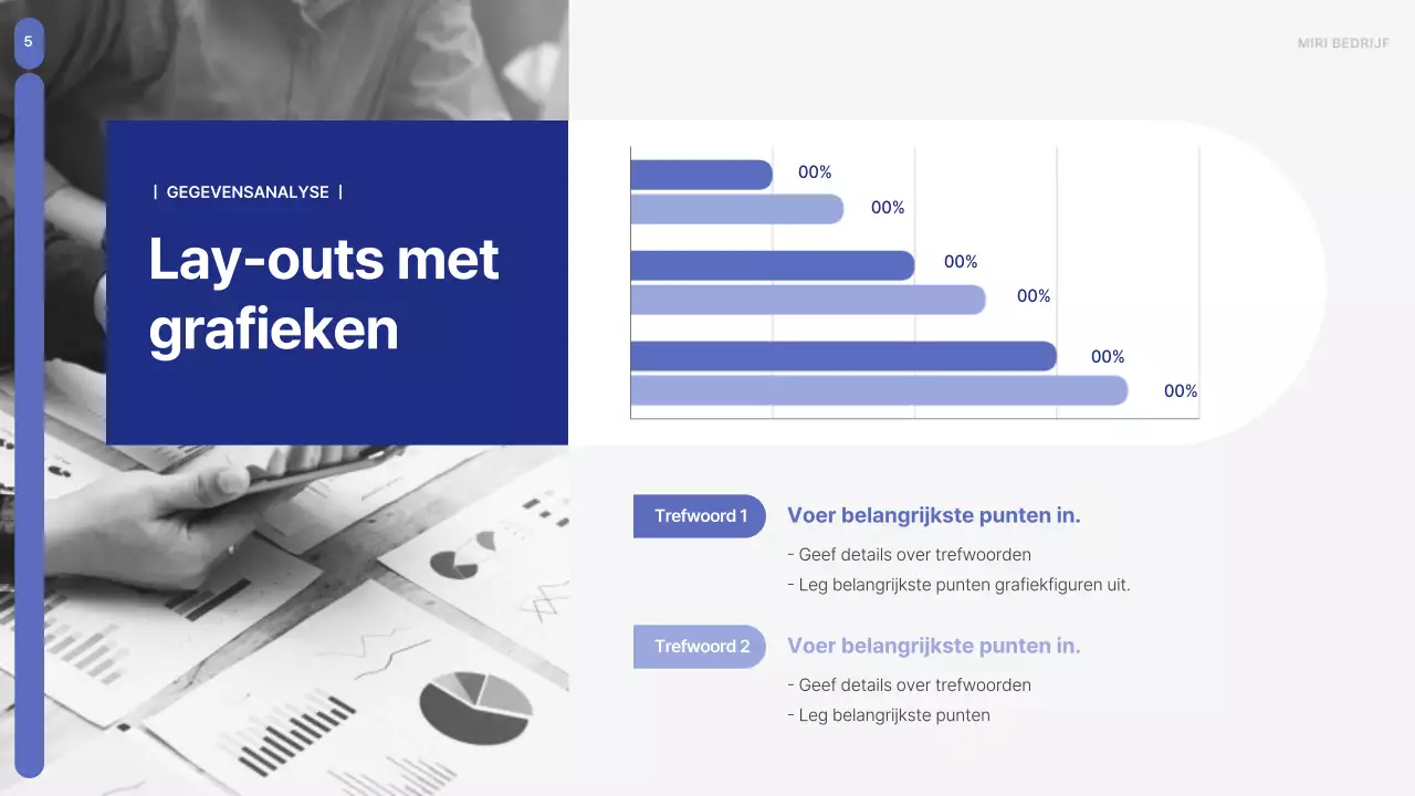 Een eenvoudig bedrijfsplan in blauw en grijs