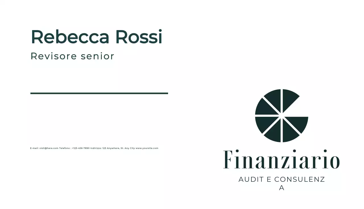 biglietto da visita verde professionale per la finanza