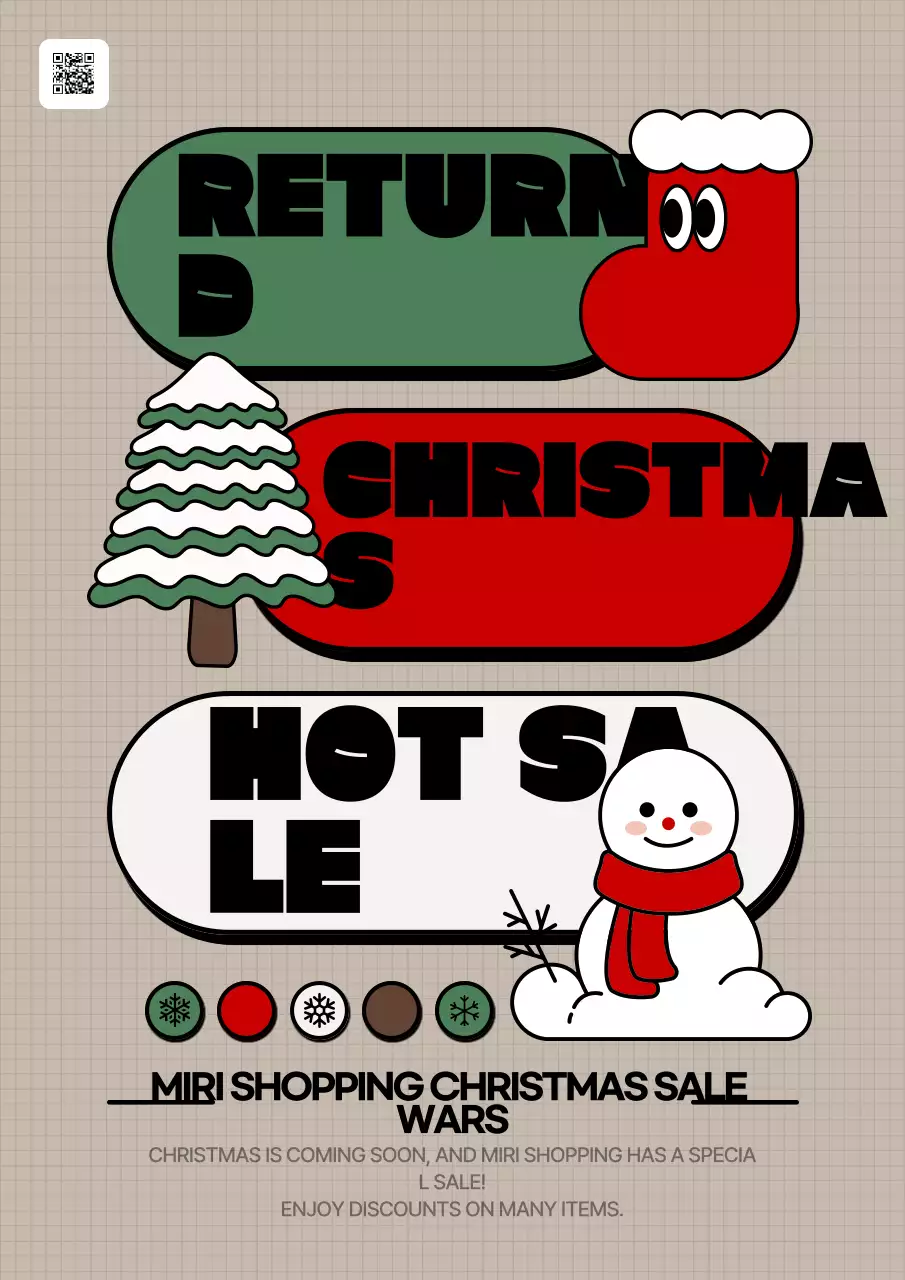 Poster khuyến mại Giáng sinh đỏ đậm