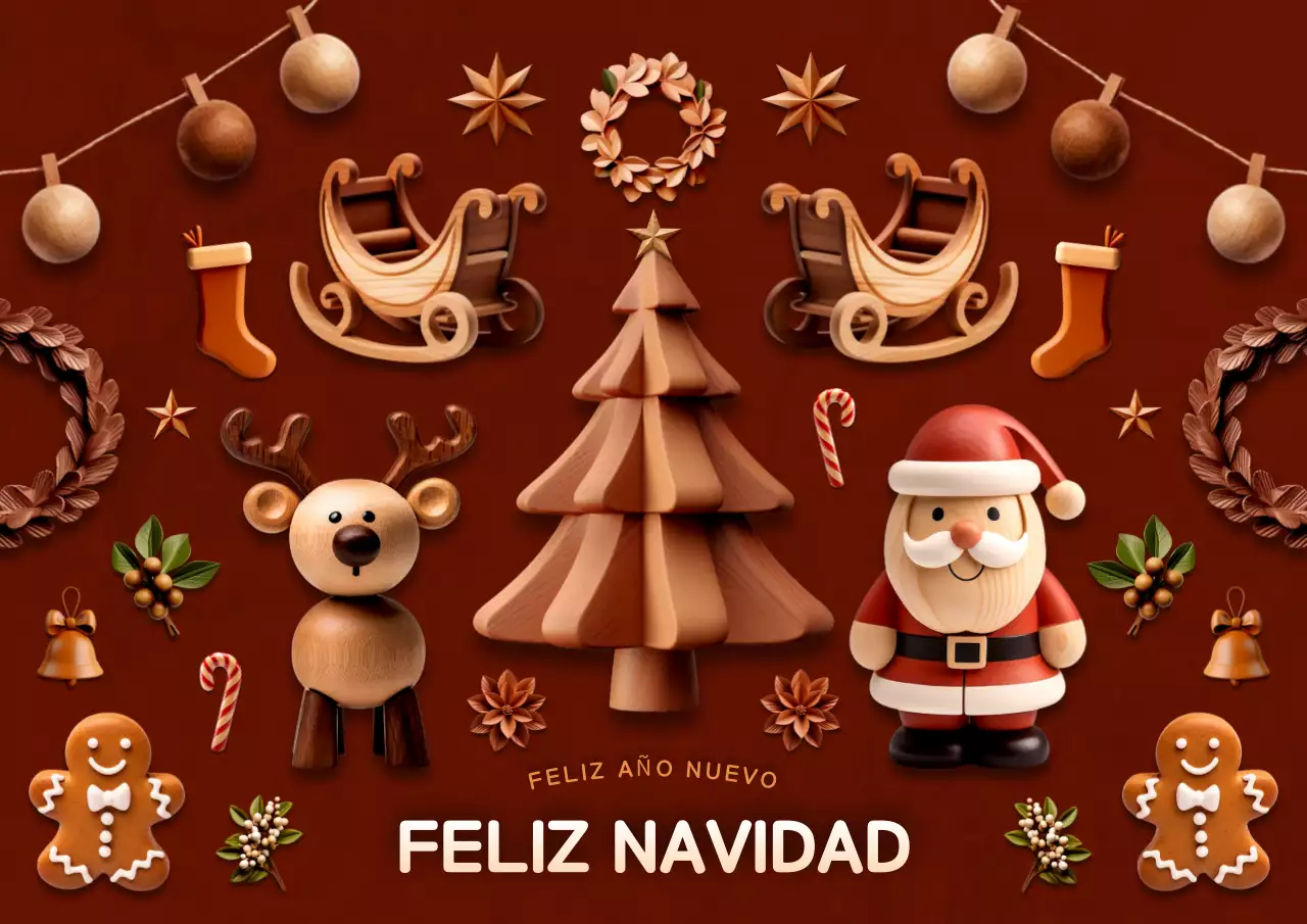 Fiestas navideñas Brown Vintage
