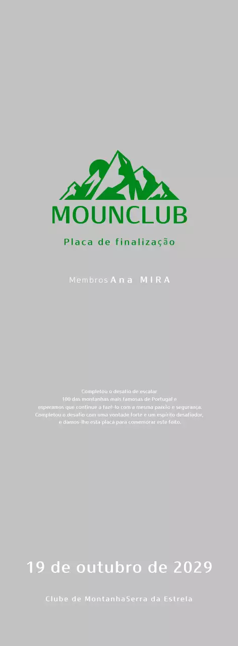 Placa de alpinismo simples verde