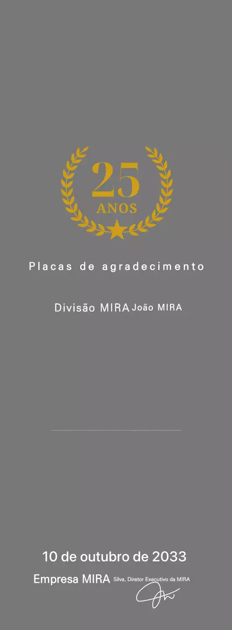 Placa de agradecimento clássica