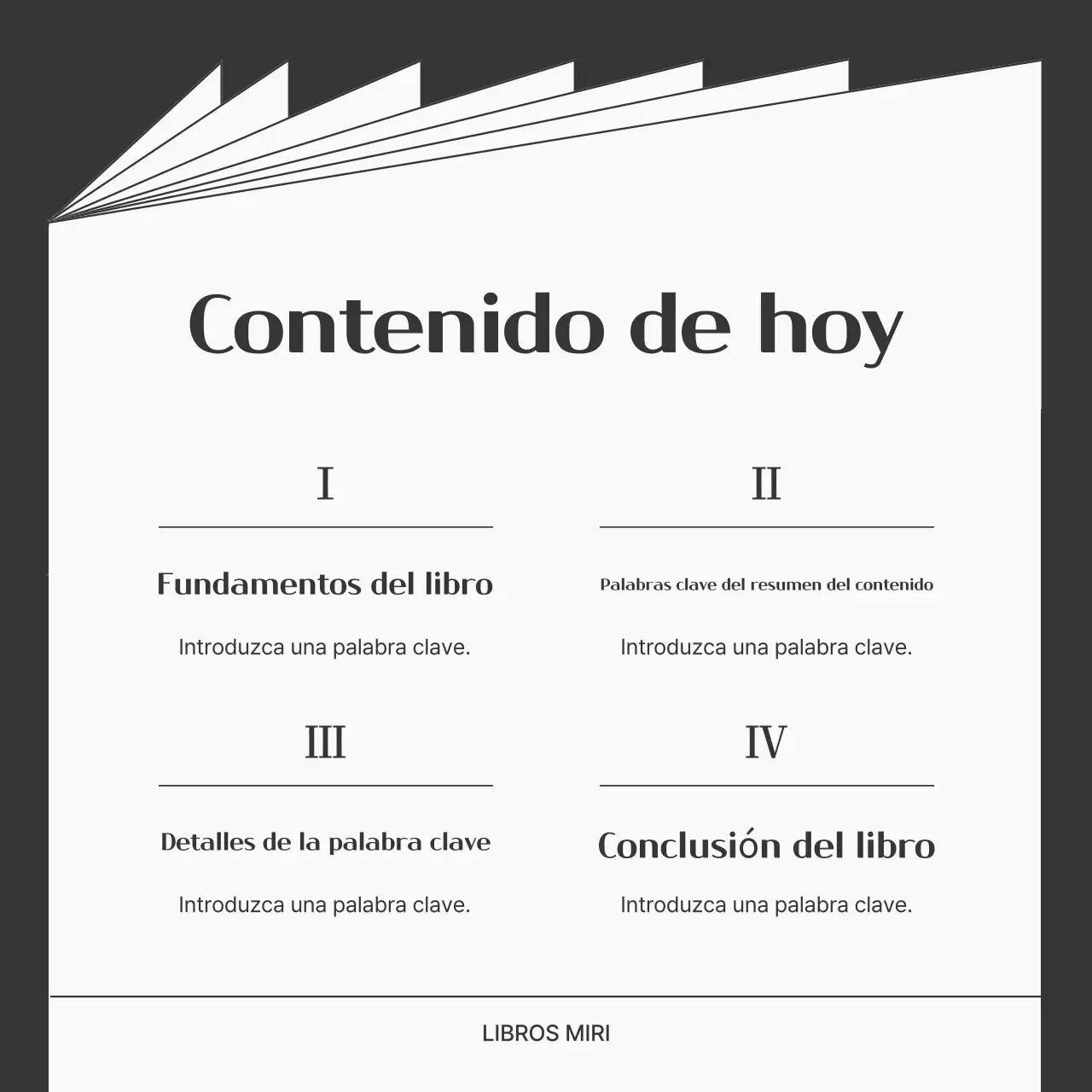 Un sencillo post de resumen del libro en blanco y negro