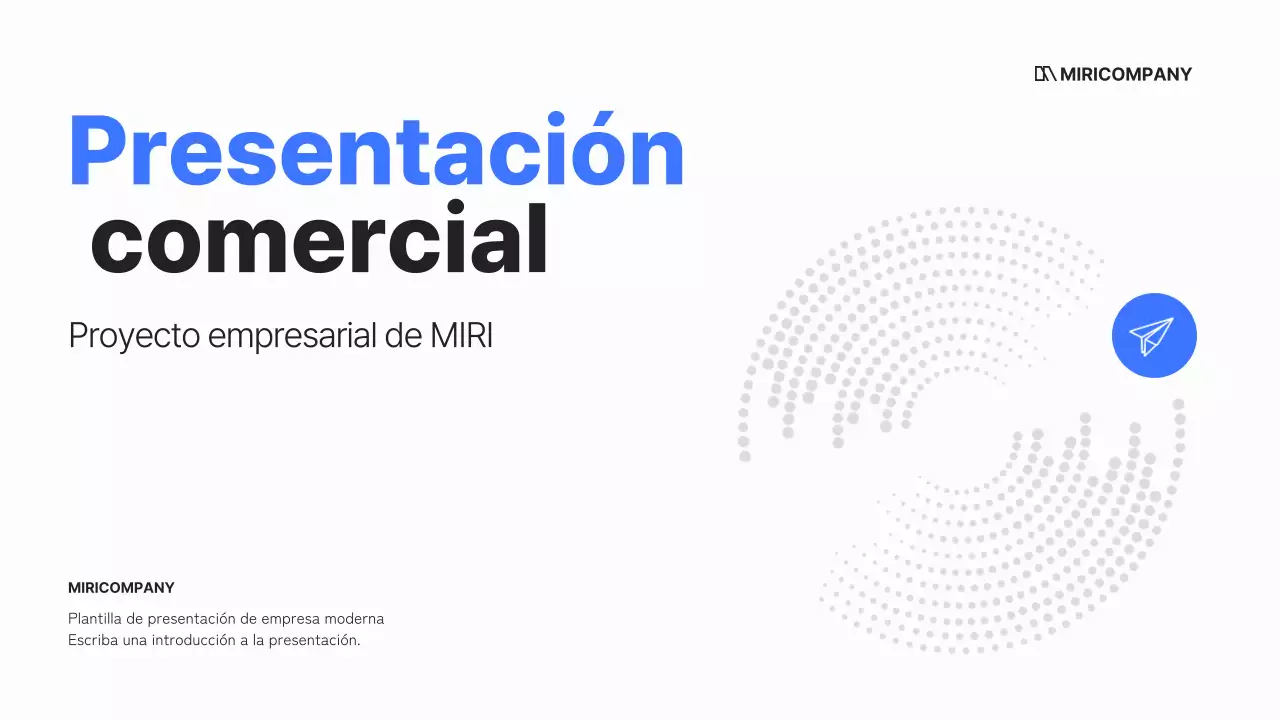 Un sencillo plan de empresa en blanco y azul